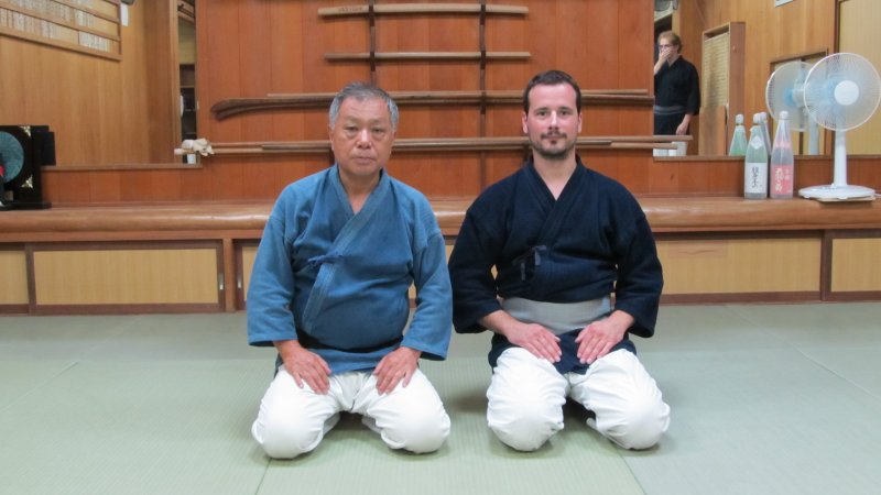 Sugino sensei a Jiří Kučera v Sugino dojo